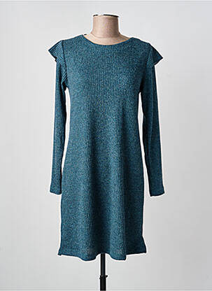 Robe pull coupe cintrée manches longues bleu SENORETTA femme