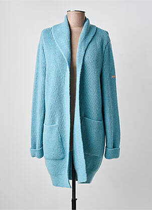 Gilet manches longues maille tricot bleu SAINT JAMES femme