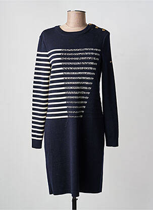 Robe pull col rond manches longues bleu SAINT JAMES femme