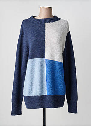 Pull coupe droite manches longues bleu DELAHAYE femme