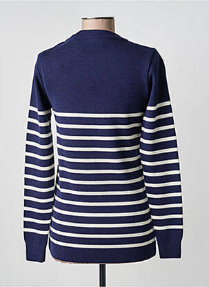 Pull coupe cintrée manches longues bleu MAISON FT femme