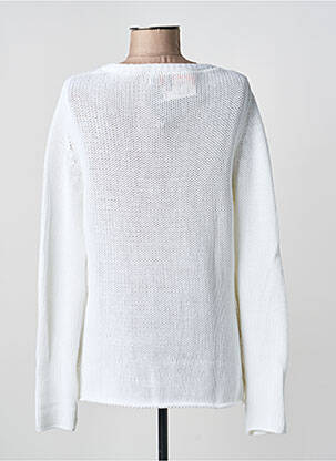 Pull maille ajourée manches longues blanc ALL'OCEAN femme