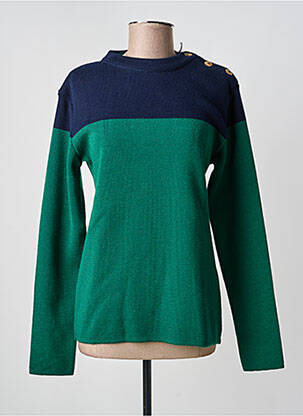 Pull coupe cintrée manches longues vert OPTIMIST' femme