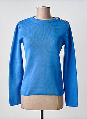 Pull coupe cintrée manches longues bleu OPTIMIST' femme