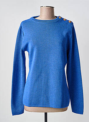 Pull coupe cintrée manches longues bleu OPTIMIST' femme