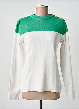 Pull coupe cintrée manches longues vert OPTIMIST' femme
