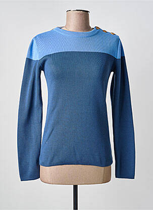 Pull coupe cintrée manches longues bleu OPTIMIST' femme