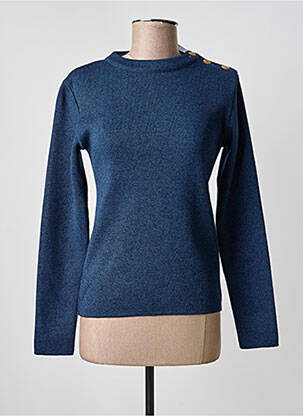 Pull coupe cintrée manches longues bleu OPTIMIST' femme