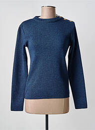 Pull coupe cintrée manches longues bleu OPTIMIST' femme