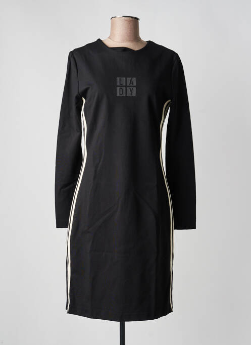 Robe mi-longue manches longues manches longues noir DELAHAYE femme