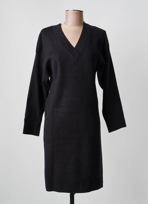 Robe pull col v manches longues noir ARTLOVE femme