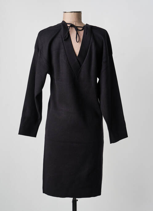 Robe pull col v manches longues noir ARTLOVE femme