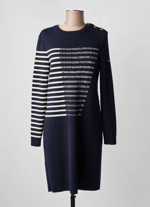 Robe pull coupe droite manches longues bleu SAINT JAMES femme