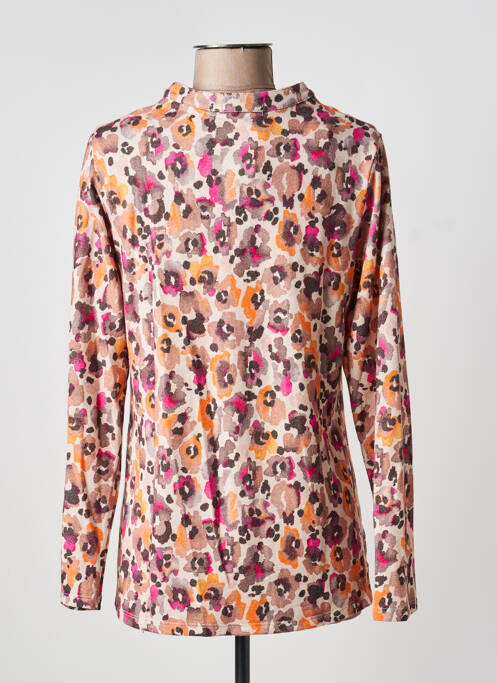 Blouse imprimé fantaisie manches longues marron SOET femme