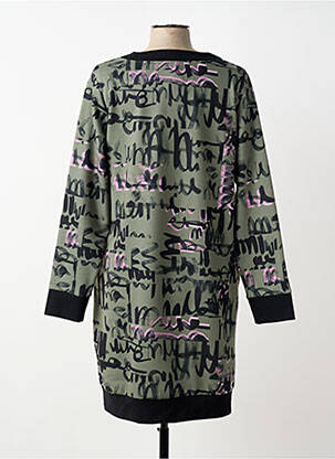 Robe pull coupe droite manches longues vert SENORETTA femme