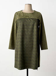 Robe mi-longue manches longues manches longues vert SENORETTA femme