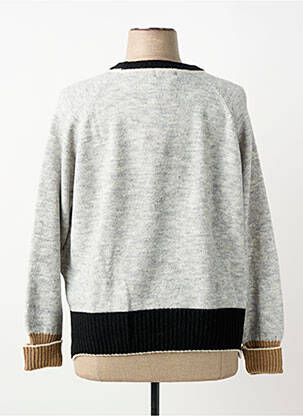 Pull coupe droite manches longues gris SOET femme