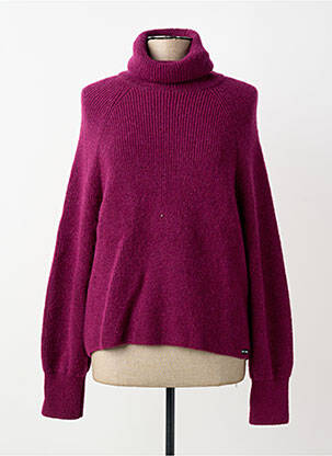 Pull col roulé manches longues manches longues violet SAINT JAMES femme