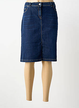 Jupe mi-longue coupe droite bleu SAINT JAMES femme
