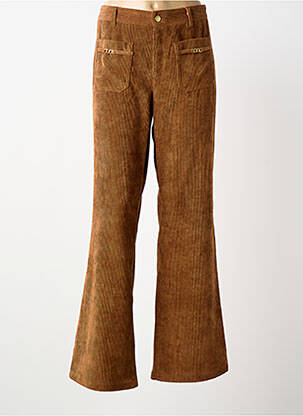 Pantalon droit stretch taille normale marron SOET femme