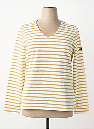 Pull col v manches longues beige SAINT JAMES femme