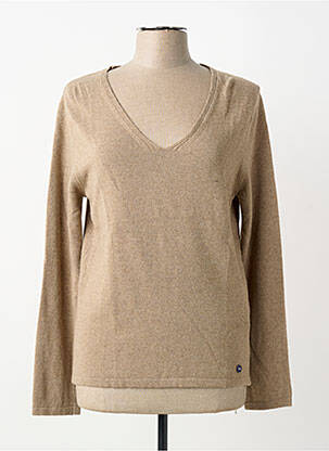 Pull coupe cintrée manches longues marron ALL'OCEAN femme