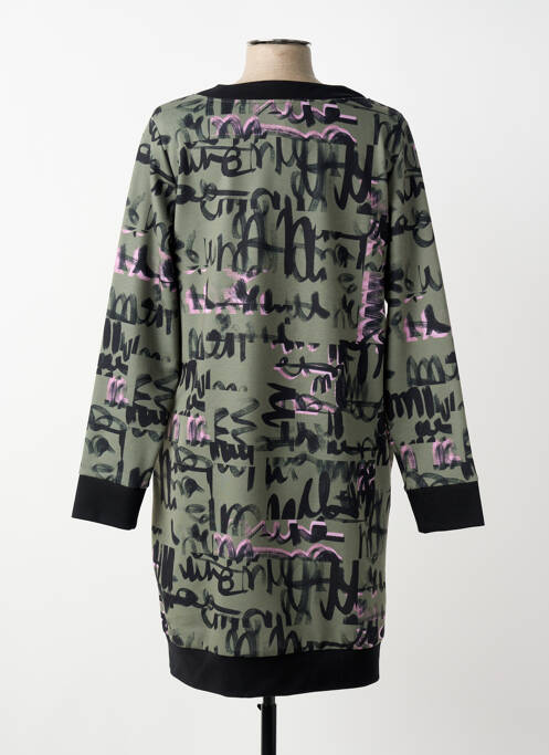 Robe pull coupe droite manches longues vert SENORETTA femme