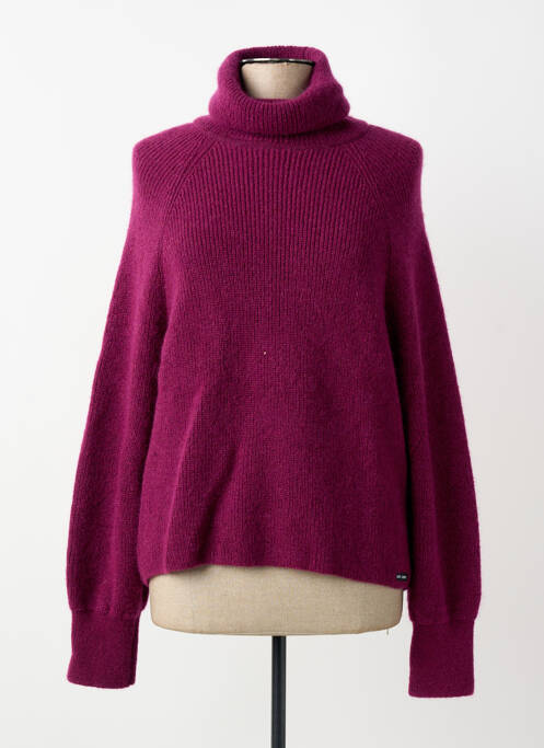 Pull col roulé manches longues manches longues violet SAINT JAMES femme