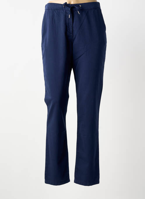 Pantalon droit tissage popeline taille normale bleu SAINT JAMES femme