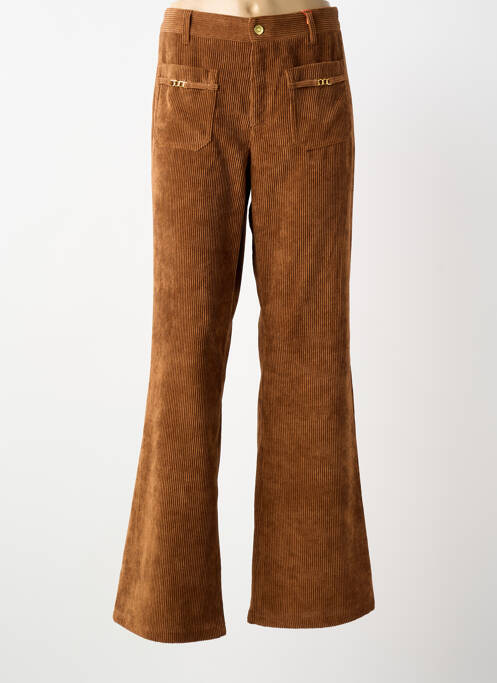 Pantalon droit stretch taille normale marron SOET femme