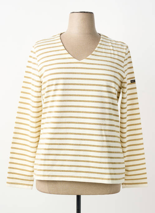 Pull col v manches longues beige SAINT JAMES femme