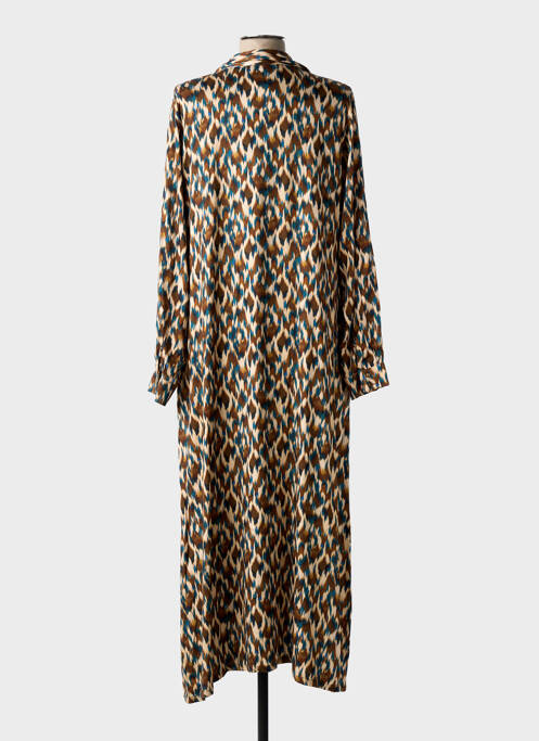 Robe longue manches longues manches longues marron SENORETTA femme