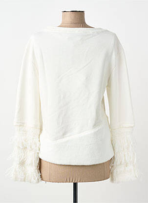 Sweat-shirt manches longues manches longues blanc ELISA CAVALETTI femme