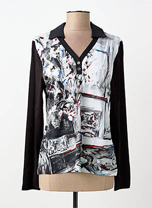 Polo manches longues manches longues noir DOLCEZZA femme