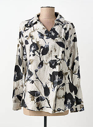 Blouse imprimé fantaisie manches longues gris SIGNATURE femme