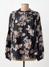 Blouse imprimé fantaisie manches longues noir SIGNATURE femme