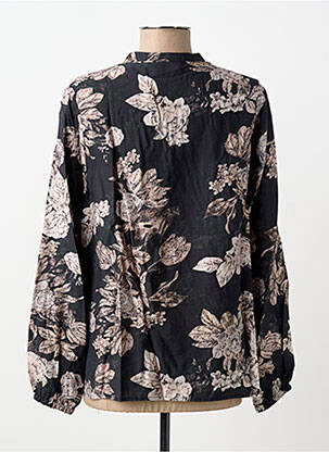Blouse imprimé fantaisie manches longues noir SIGNATURE femme