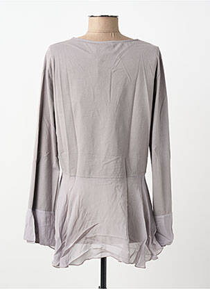 Top col v manches longues gris ELISA CAVALETTI femme