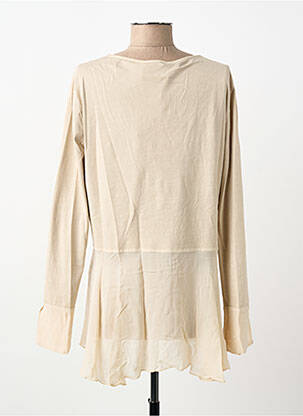 Top col v manches longues beige ELISA CAVALETTI femme