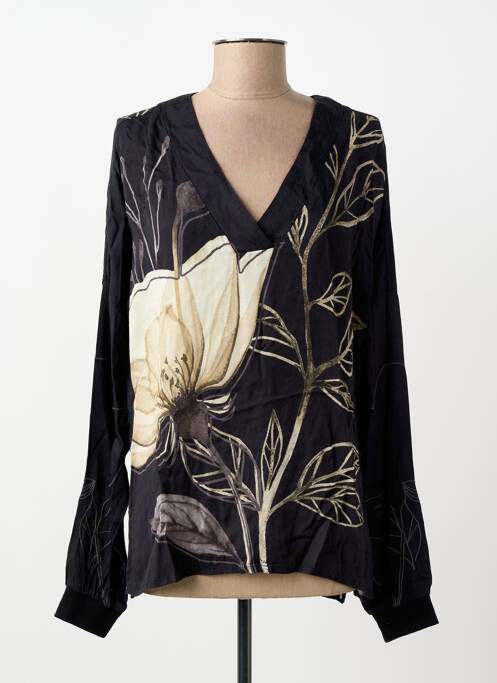 Top imprimé fantaisie manches longues noir NÜ femme