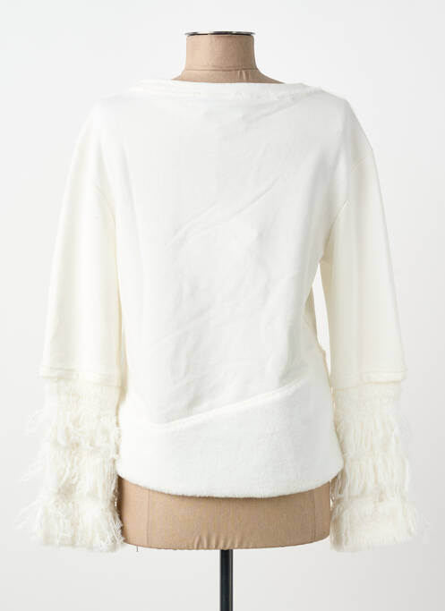 Sweat-shirt manches longues manches longues blanc ELISA CAVALETTI femme