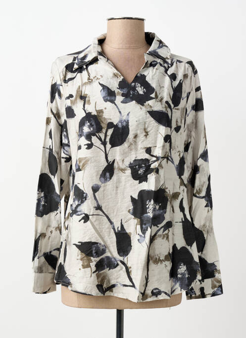 Blouse imprimé fantaisie manches longues gris SIGNATURE femme