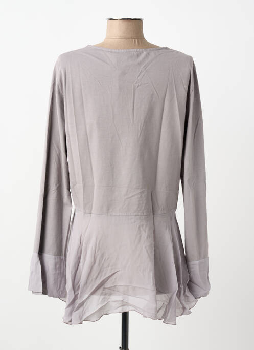 Top col v manches longues gris ELISA CAVALETTI femme