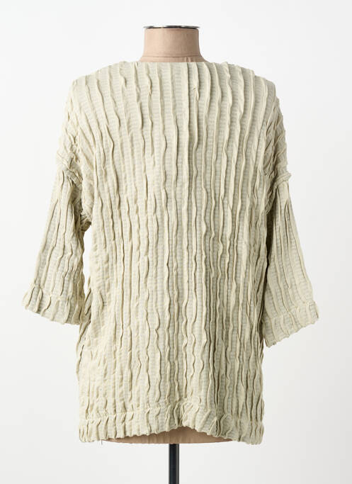 Pull tunique manches 3/4 beige OZAI N KU femme