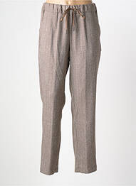 Pantalon slim taille élastique beige TRICOT CHIC femme
