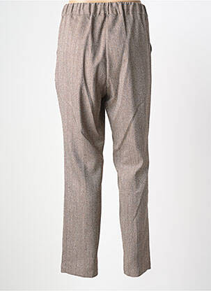 Pantalon slim taille élastique beige TRICOT CHIC femme