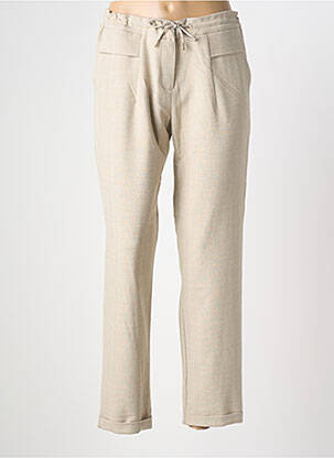 Pantalon droit taille élastique beige EVA KAYAN femme