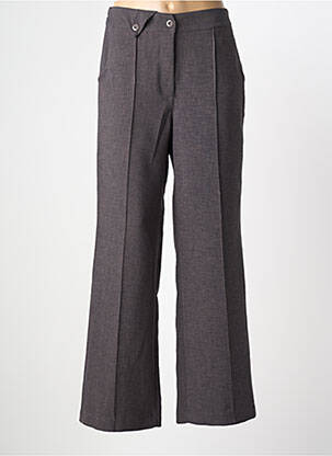 Pantalon droit fermeture zippée sous rabat boutonné gris NÜ femme