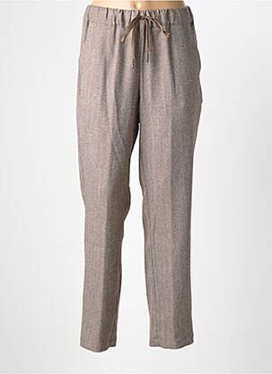 Pantalon slim taille élastique beige TRICOT CHIC femme