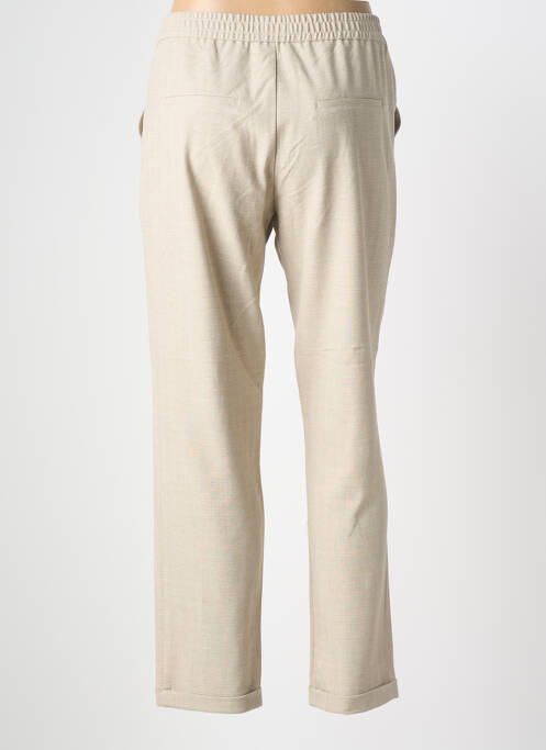 Pantalon droit taille élastique beige EVA KAYAN femme